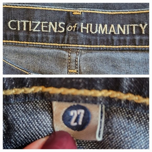 Citizens of Humanity Mid Rise Slim Straight Jeans Dk Wash Size 27 - Picture 9 of 12